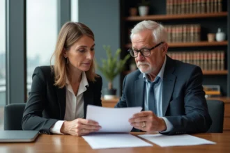 Avocate et client en réunion dans un bureau moderne