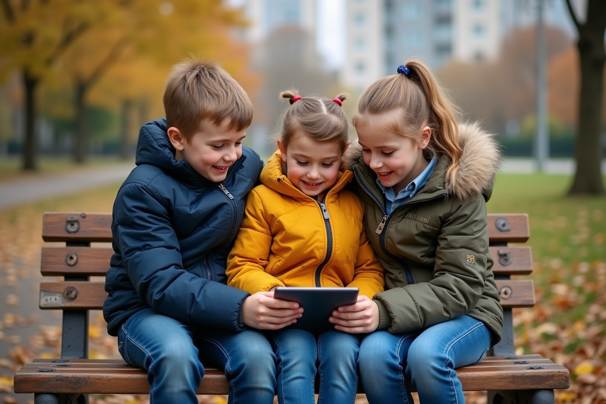 Trois enfants discutant autour d
